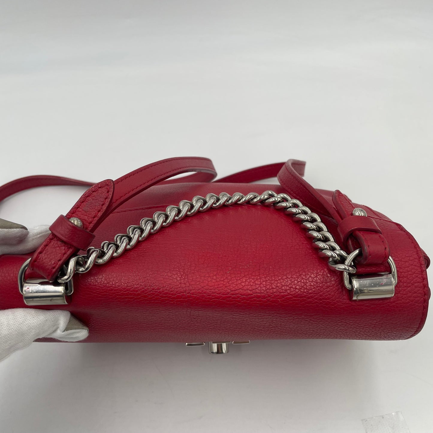 Louis Vuitton Lockme II Red Leather Chain Shoulder Bag